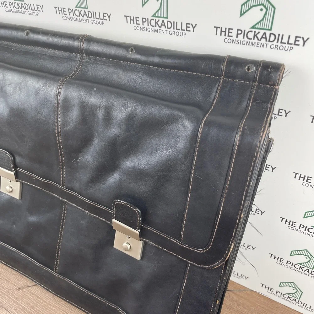 Wilsons Leather Briefcase Black Genuine Leather Double Buckle‎ Messenger Bag